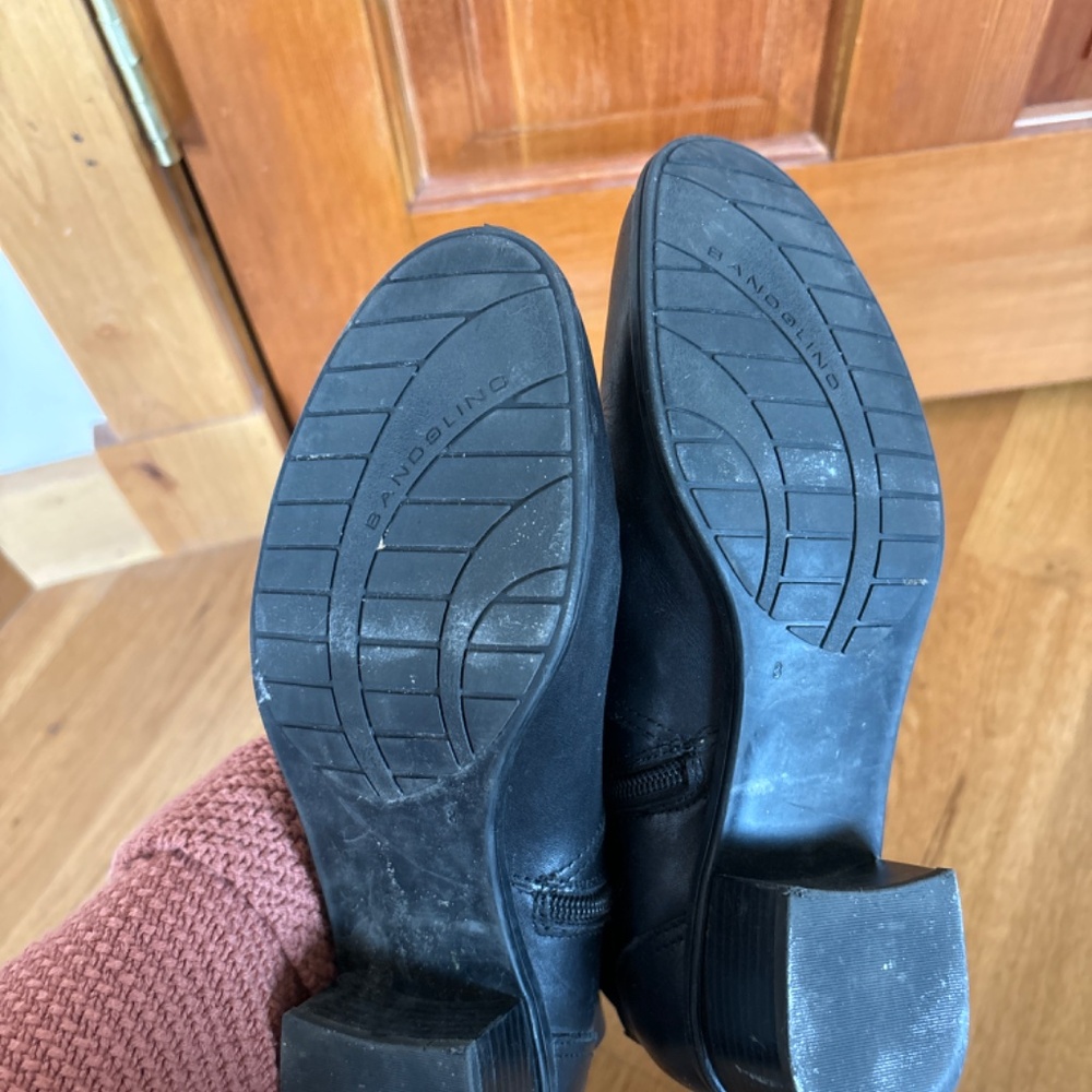 Bandolino Two-Tone Leather Riding Boots - Picture 6 of 6